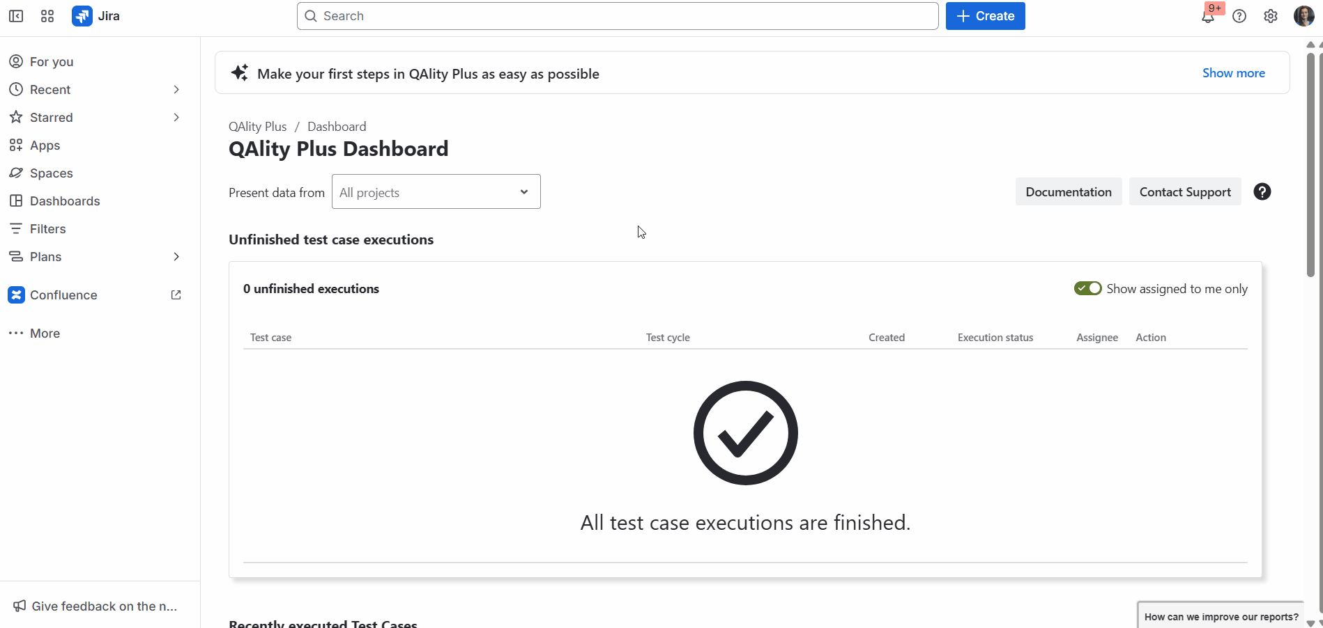 go to manage apps and test case execution status settings.gif
