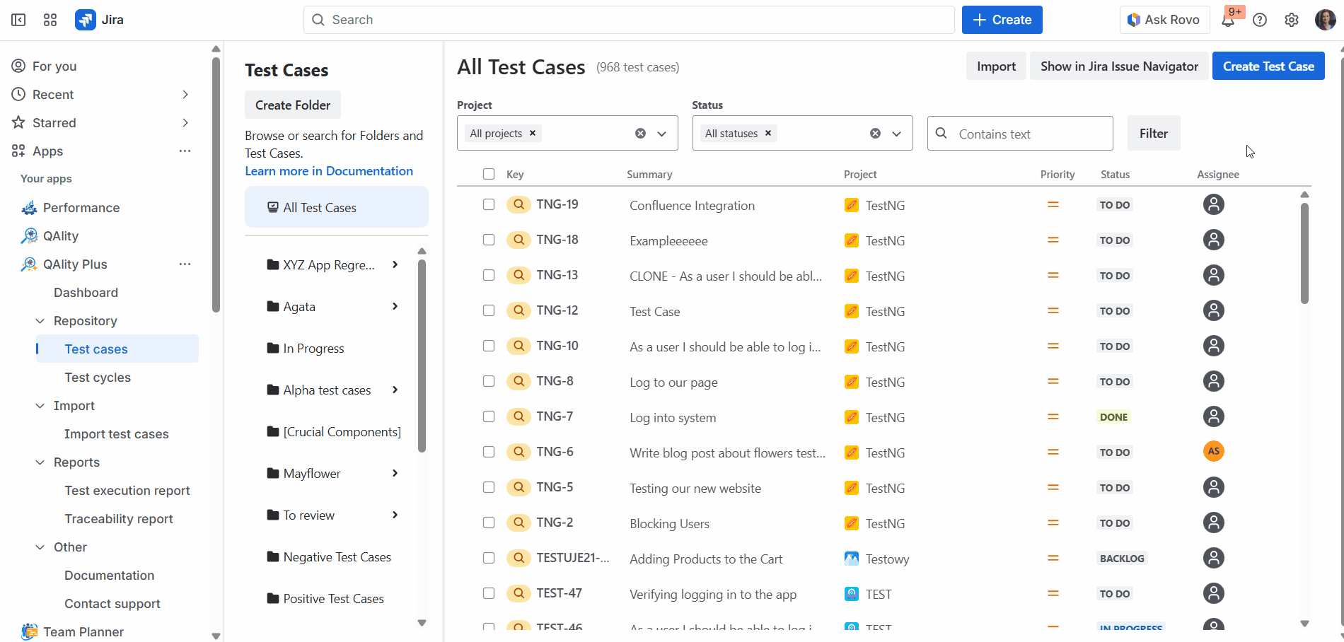 creating new test cycle from test cases repository.gif